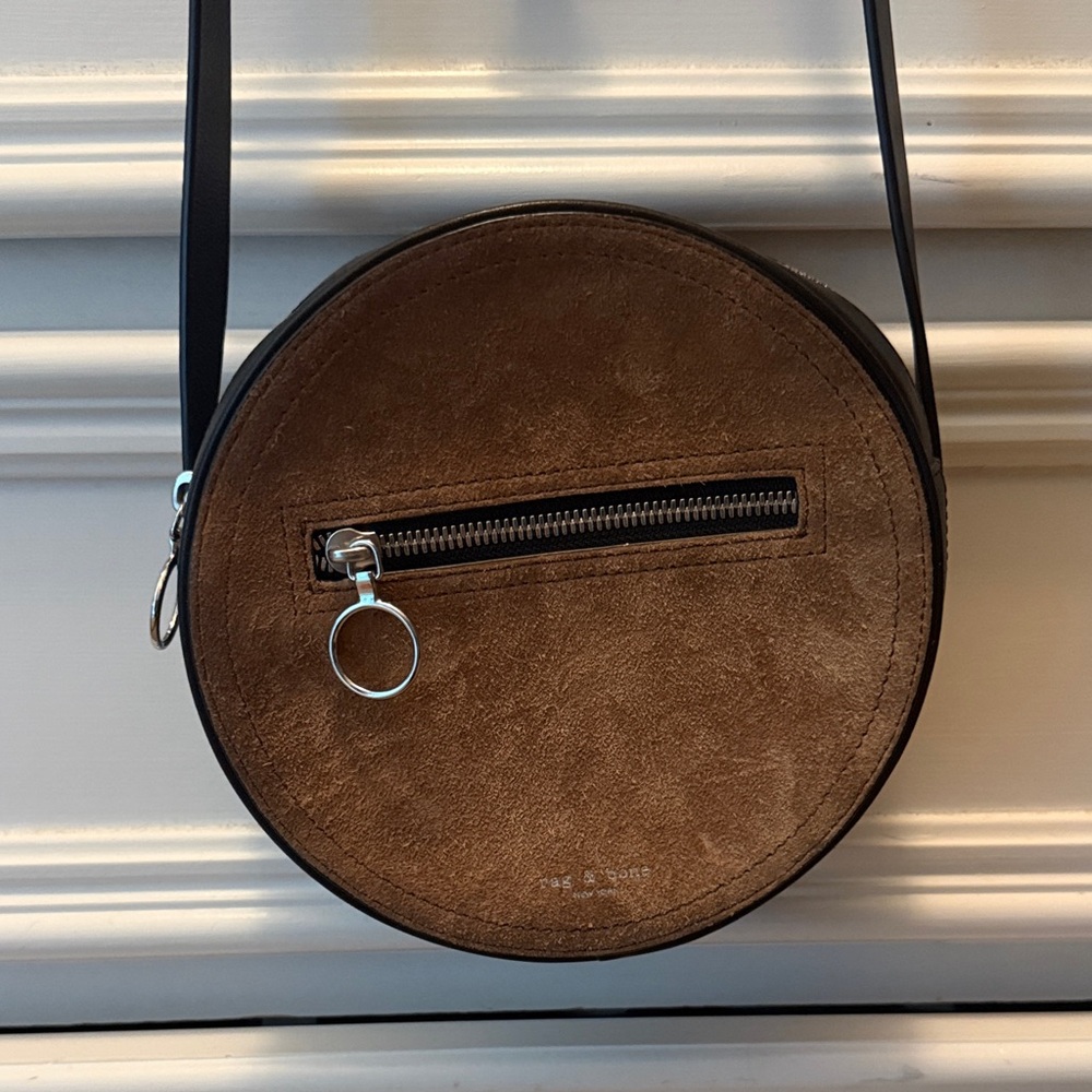 rag & bone crossbody suede & leather circle bag